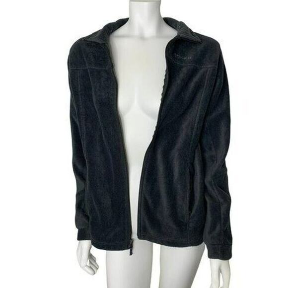 Columbia XL (18/20) faux fleece zip up sweater charcoal grey - Picture 1 of 7